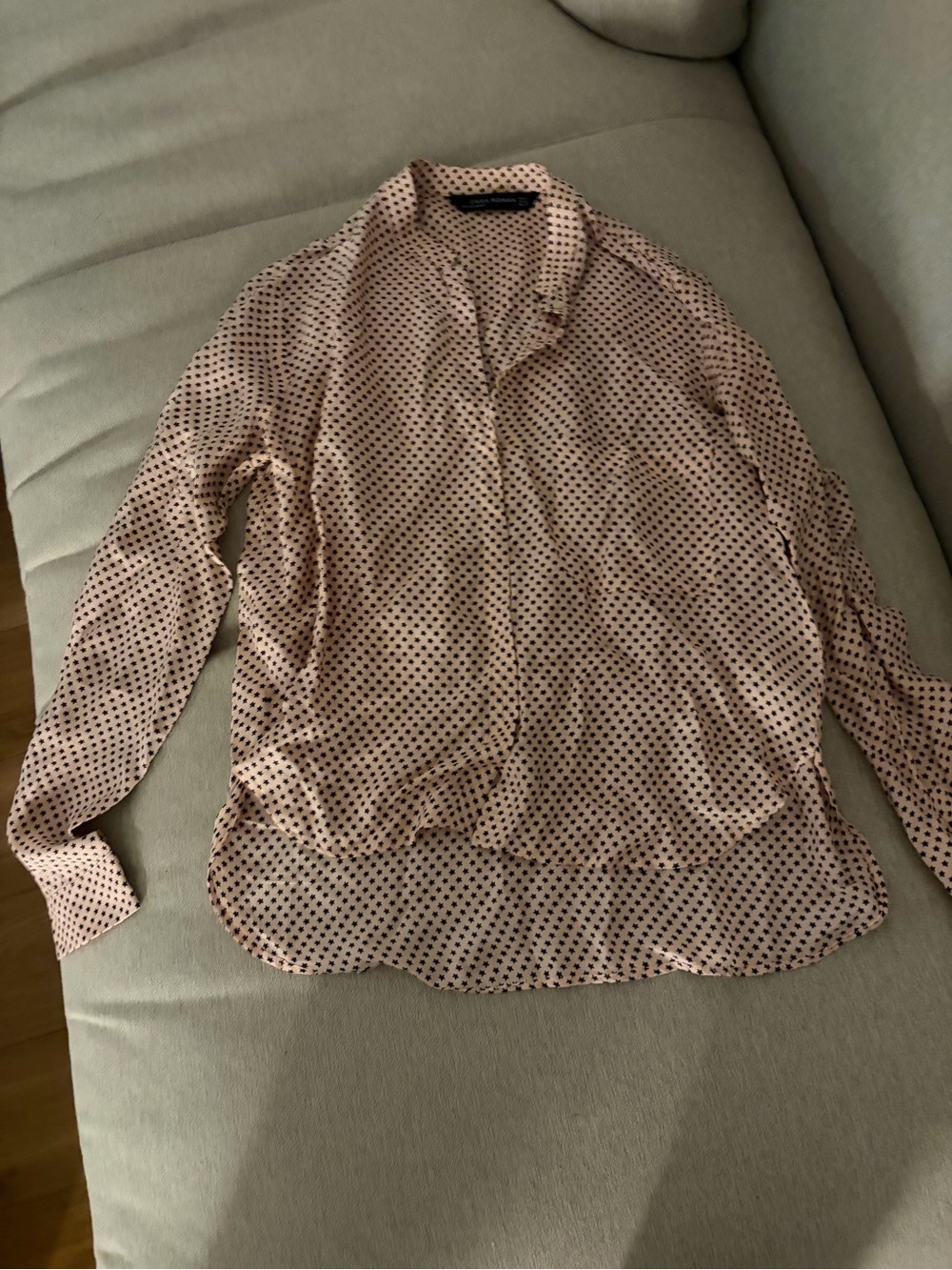 Women’s Pink Polka Dot Button-Up Shirt
